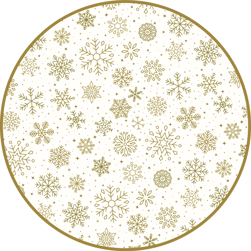 Tapis vinyle couloir Flocons de neige dorés - TenStickers