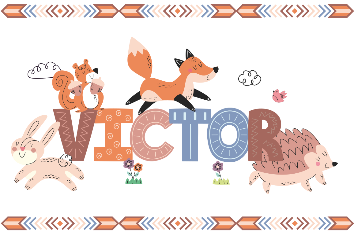 Tapis vinyle personnalisable animaux sauvages style indien - TenStickers