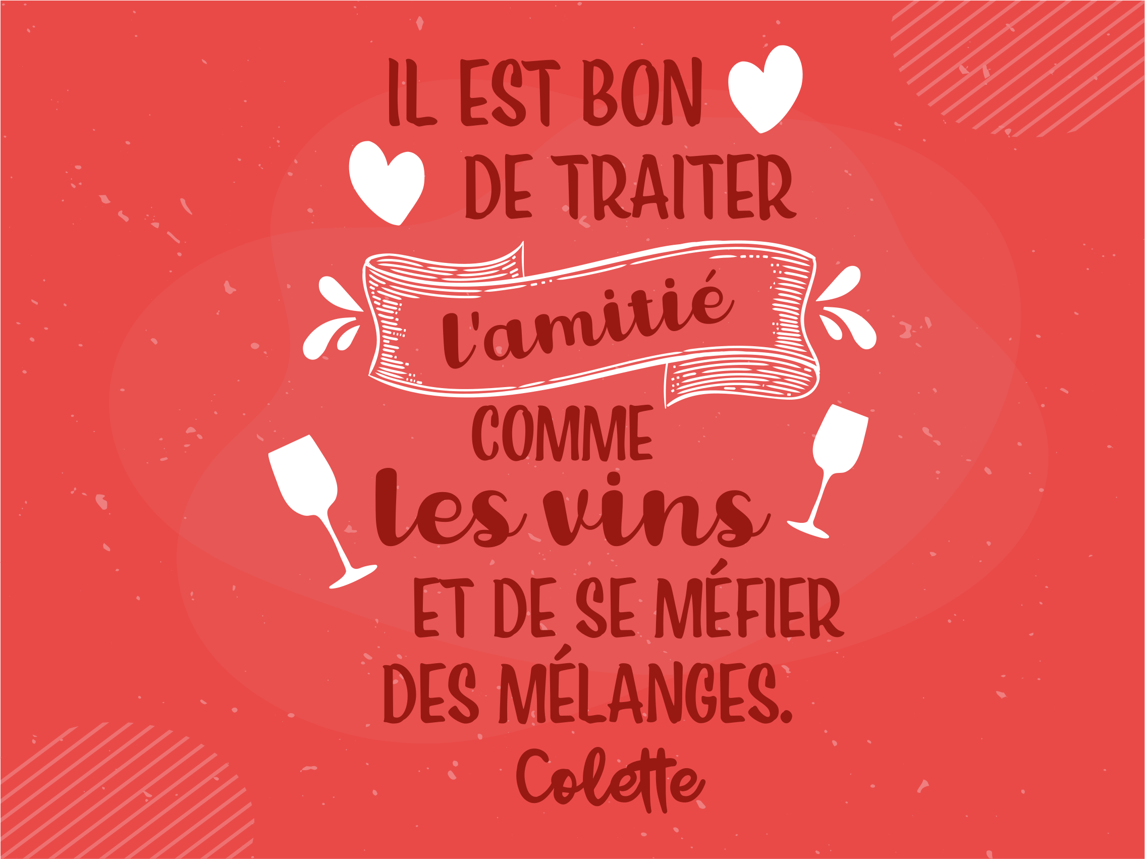 Tapis vinyle citation Des amis citent des amis et du vin - TenStickers