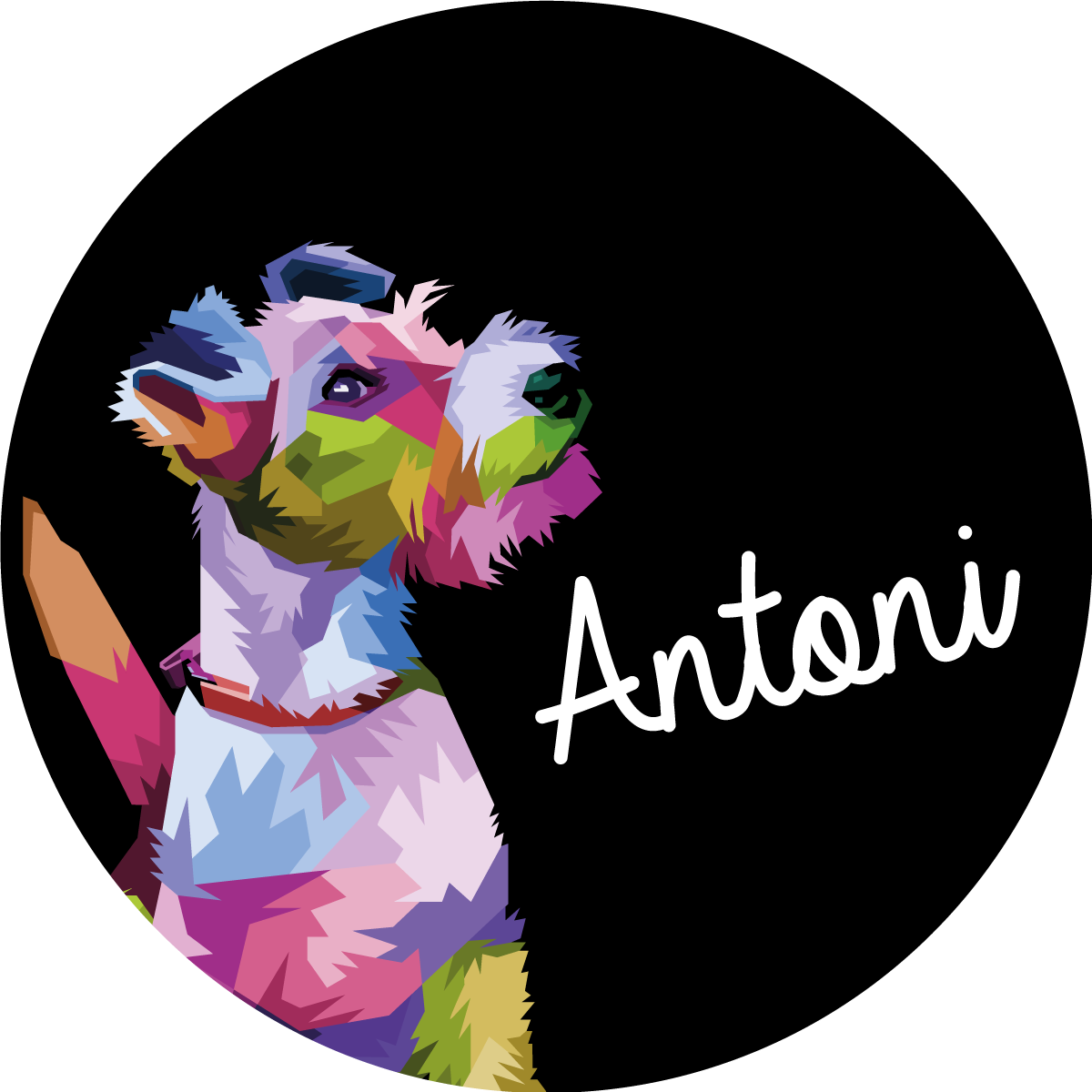 Tapis vinyle personnalisé portrait canin coloré - TenStickers