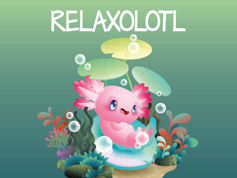 Tapis vinyle autres tapis étang relaxolotl - TenStickers