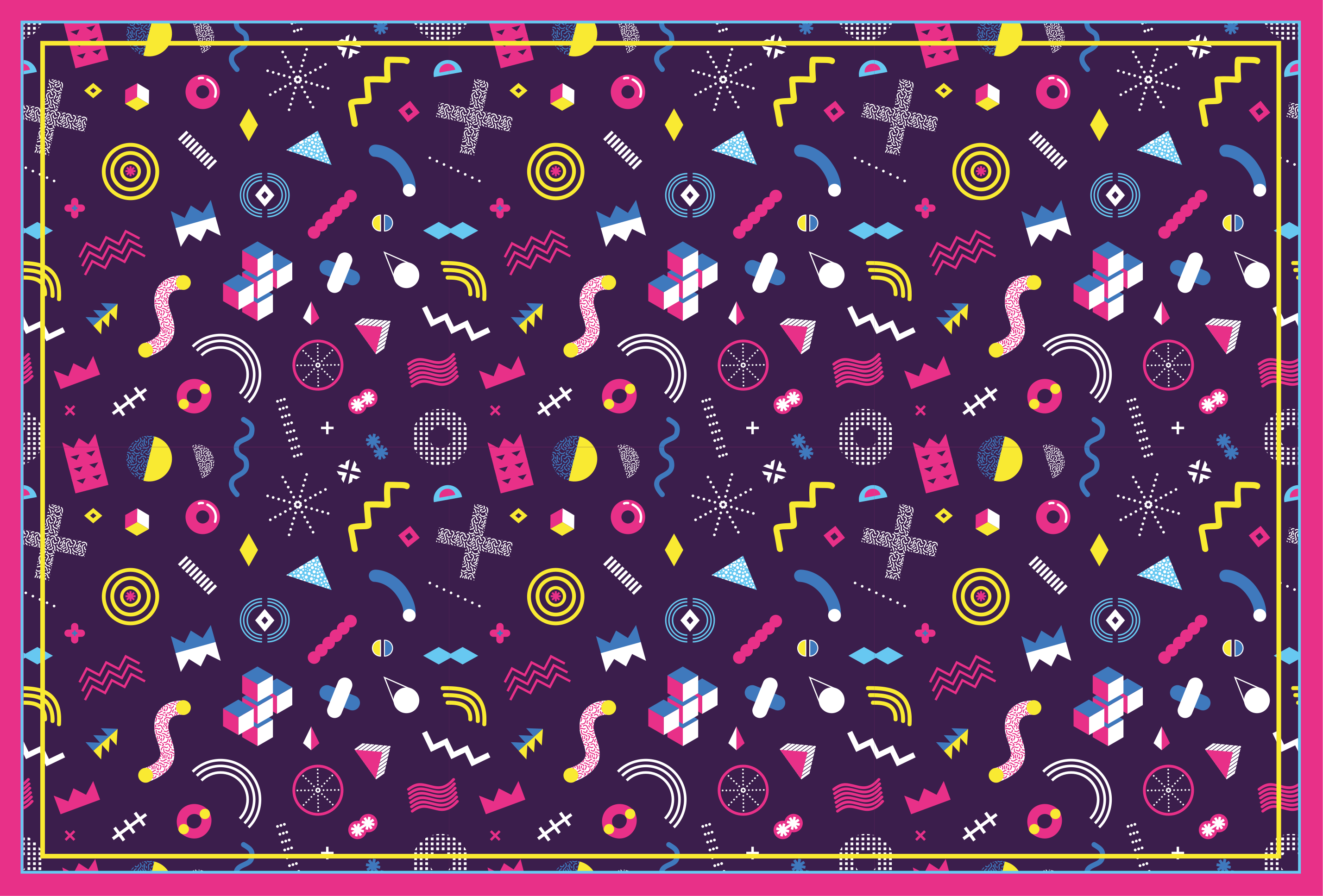 Tapis vinyle retro Modèle de jeu memphis - TenStickers
