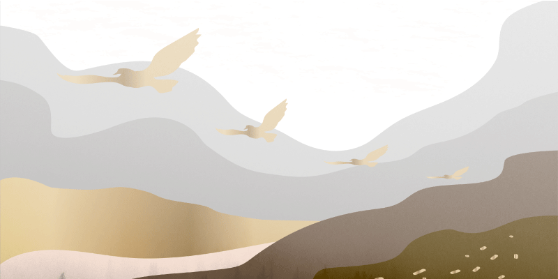 Tapis vinyle animal paysage silhouette apaisante d'oiseaux - TenStickers