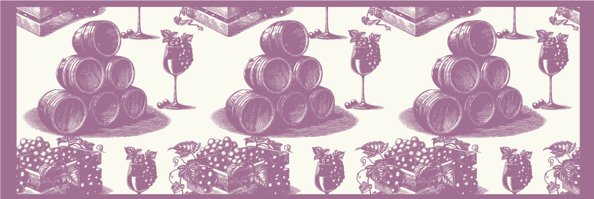Tapis vinyle motif jouy croquis cave à vin - TenStickers