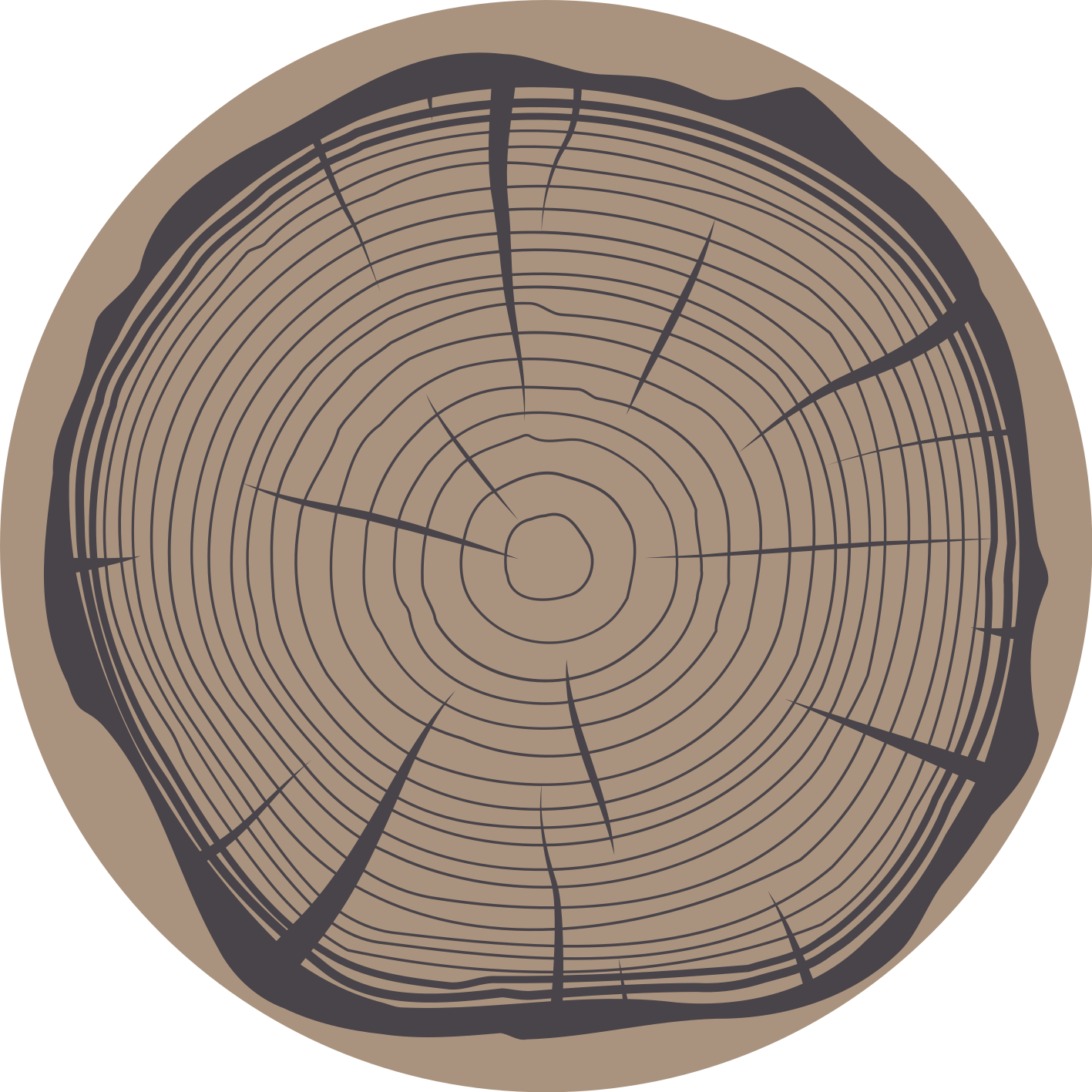 Tapis vinyle retro tronc d'arbre - TenStickers