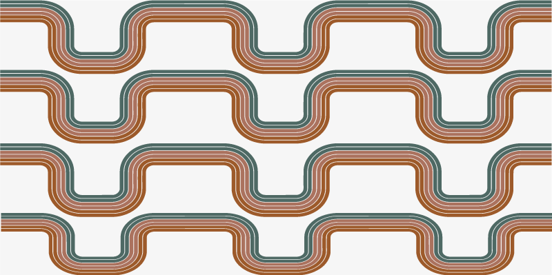 Tapis vinyle retro Vagues minimales abstraites - TenStickers