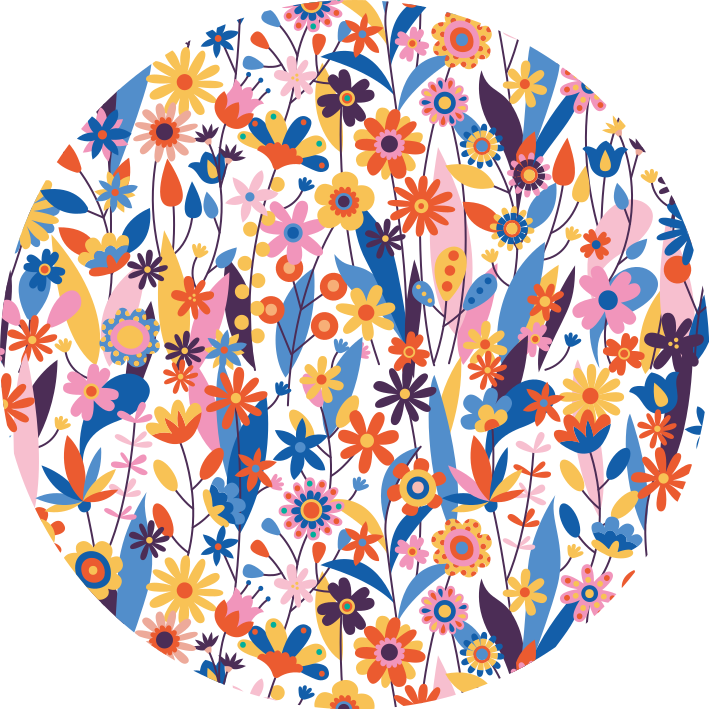 Tapis vinyle nature fleurs multicolores - TenStickers