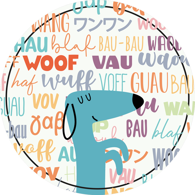 Tapis vinyle rond aboiements de chien - TenStickers