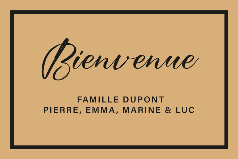 Tapis vinyle entrée bienvenue famille personalisée - TenStickers