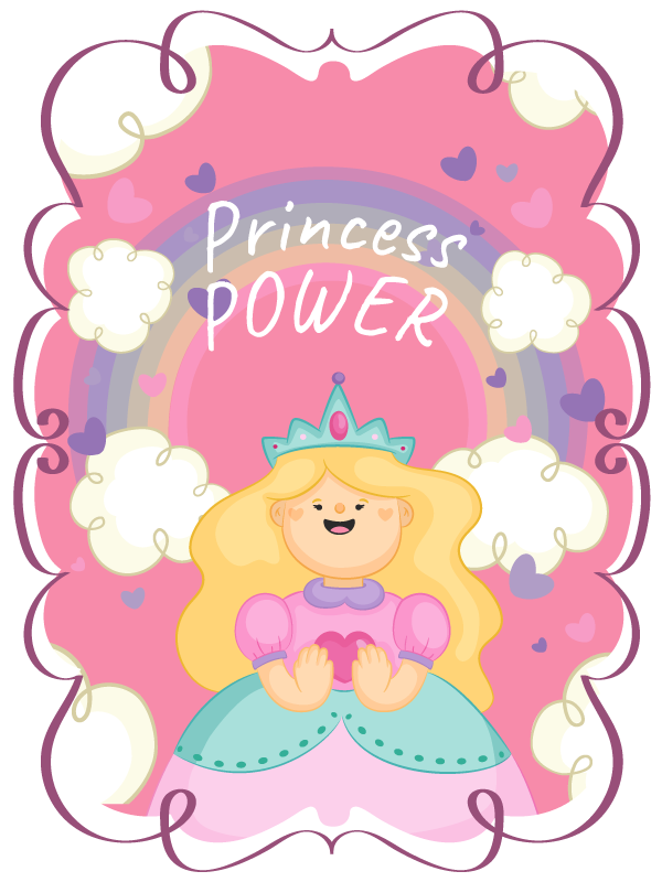 Tapis vinyle pour enfants tapis de jeu pouvoir de princesse - TenStickers