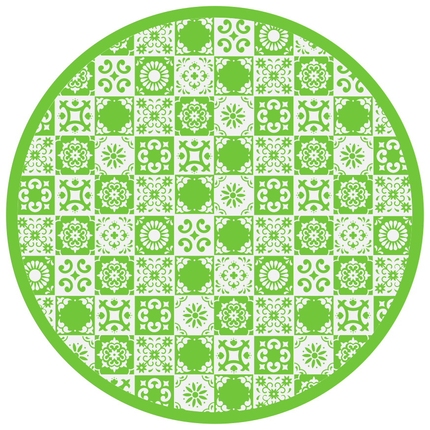 Tapis vinyle carreaux de ciment cercle de mosaïque verte - TenStickers