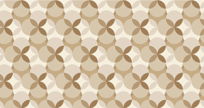 Tapis vinyle beige cercles - TenStickers