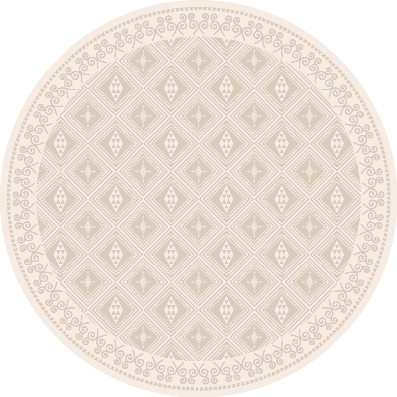 Tapis vinyle beige losanges tribaux - TenStickers