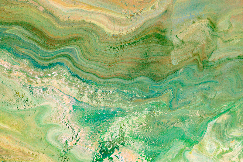 Tapis vinyle marbre couleurs vert et beige - TenStickers