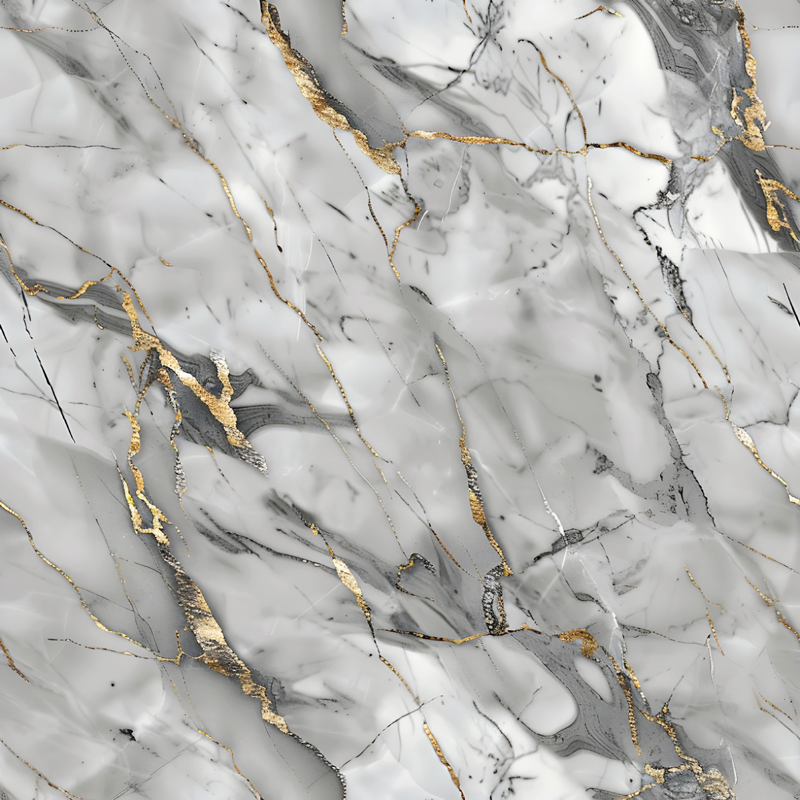 Tapis vinyle marbre gris et or - TenStickers