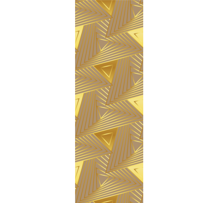 Papier peint triangles motif à motif doré - TenStickers