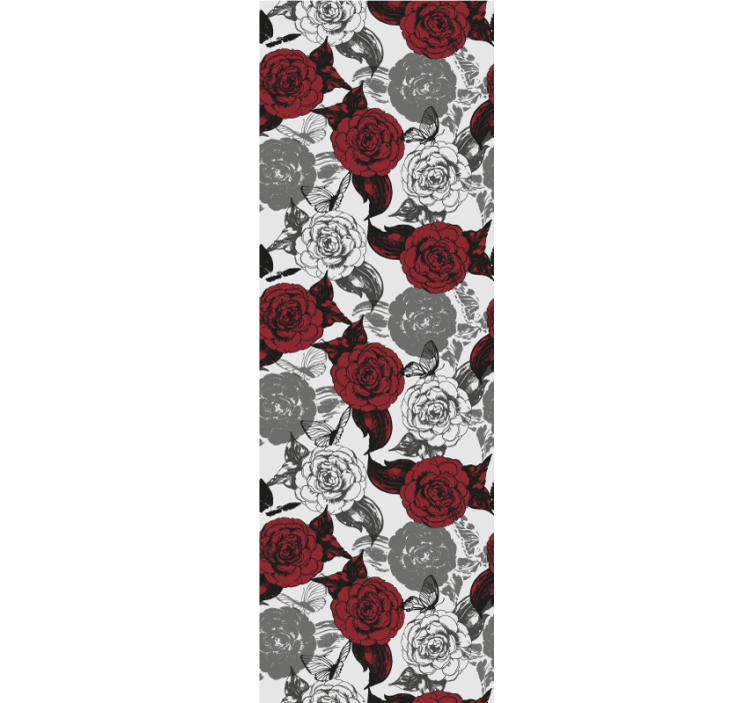 Papier peint floral composition florale rouge - TenStickers