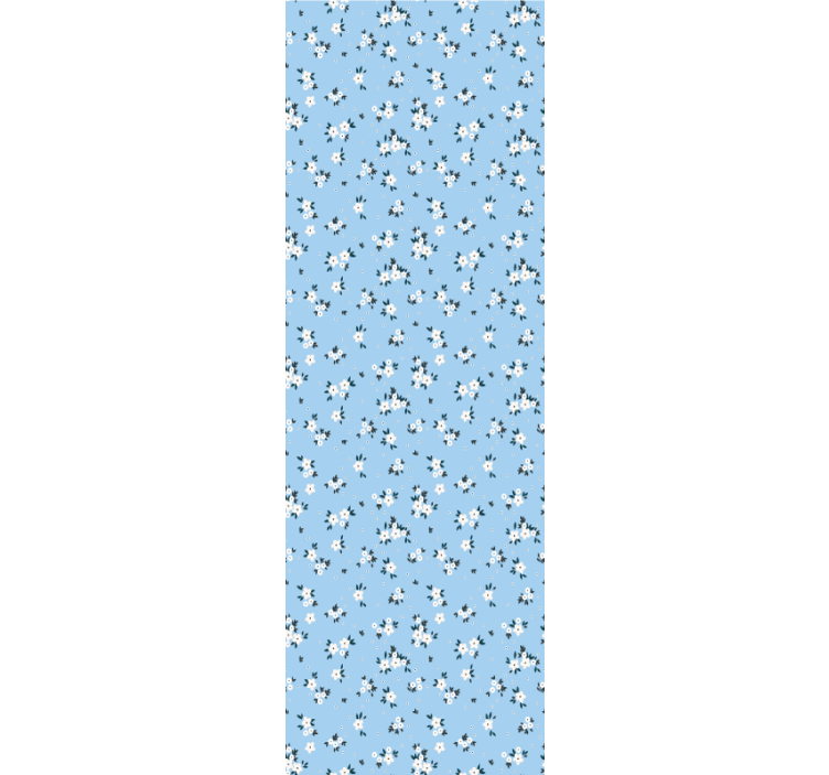 Papier peint floral fond floral bleu - TenStickers