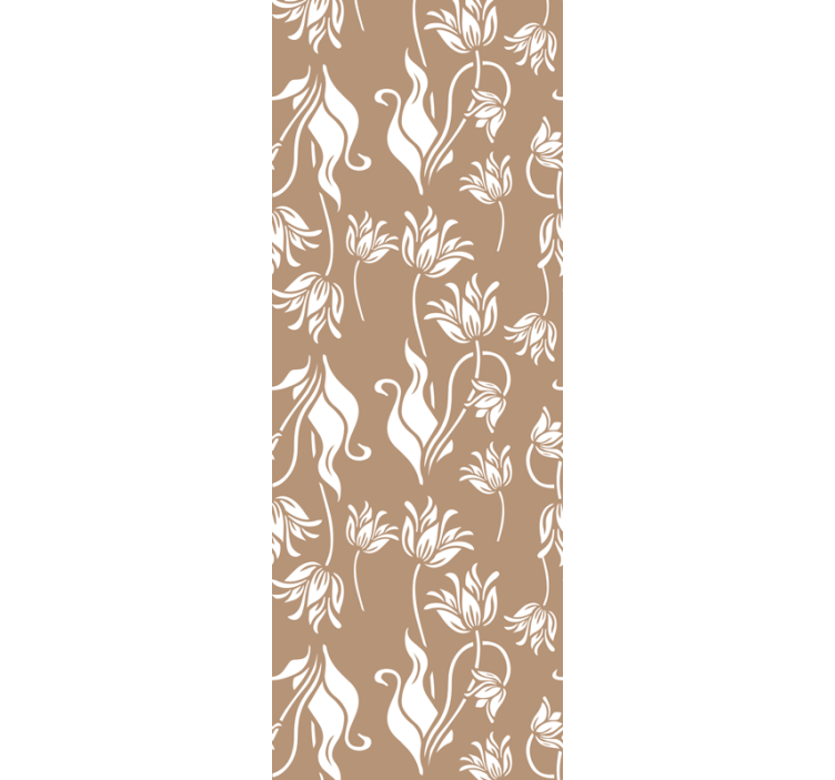 Papier peint fleuri élégant présentoir beige - TenStickers