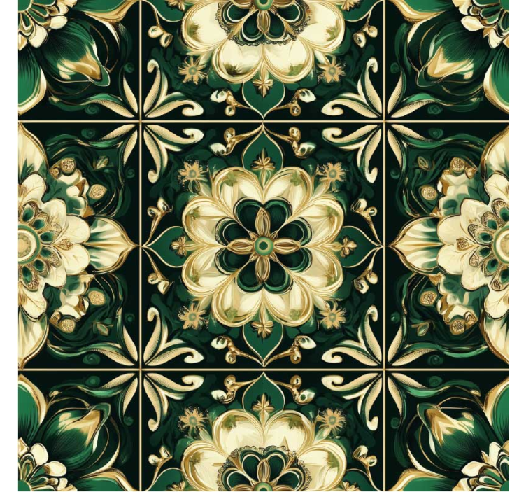 Papier peint cuisine carreaux de mosaïque botanique - TenStickers