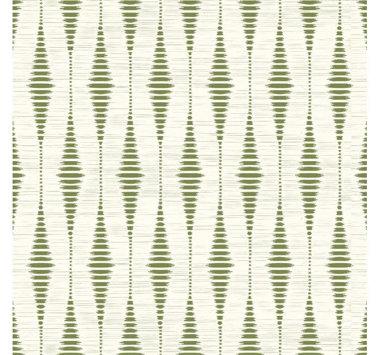 Papier peint géométrique rabaul ikat vert mousse - TenStickers