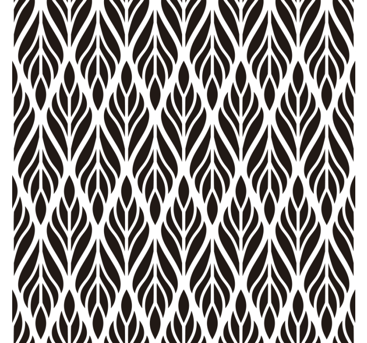 Papier peint salon feuilles noires élégantes - TenStickers