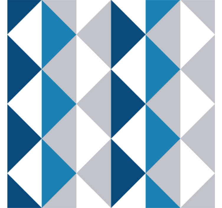 Papier peint triangles motif bleu classique - TenStickers