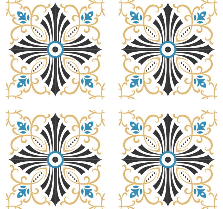 Papier peint ornemental design croisé vintage spirale - TenStickers