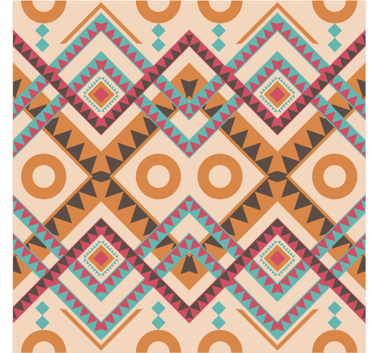 Papier peint salon motif diamants multicolores - TenStickers