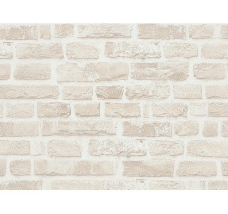 Papier peint salon brique blanche factice - TenStickers