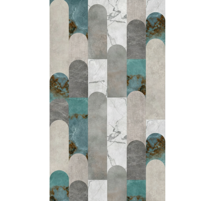 Papier peint salon mosaïque marbre arqué - TenStickers