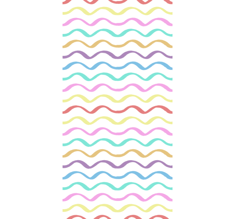 Papier peint ornemental motif vagues arc-en-ciel - TenStickers