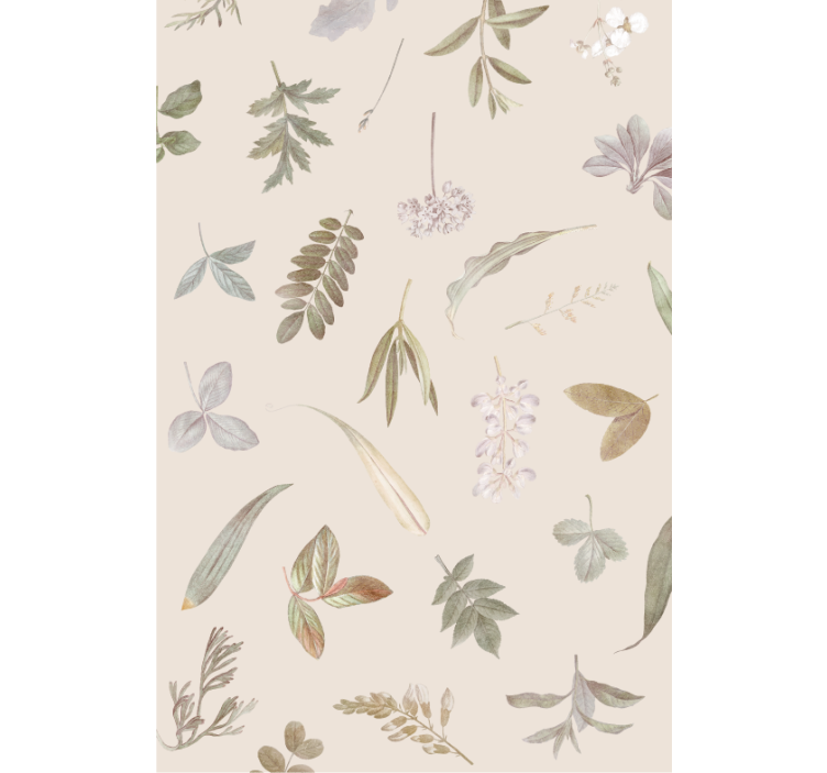 Papier peint feuillage motif floral superposé - TenStickers
