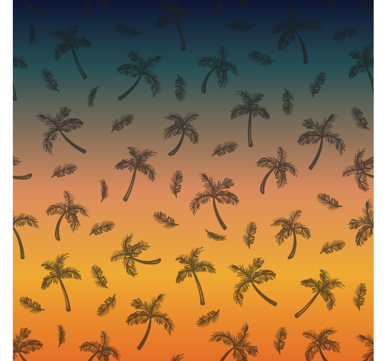 Papier peint ornemental scène de palmiers tropicaux - TenStickers