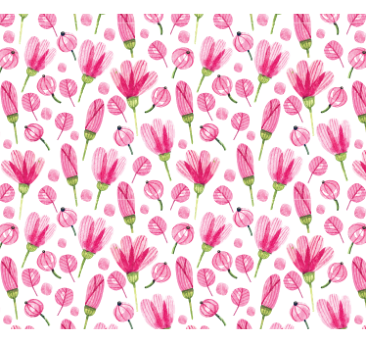 Papier peint salon motif fleurs roses - TenStickers