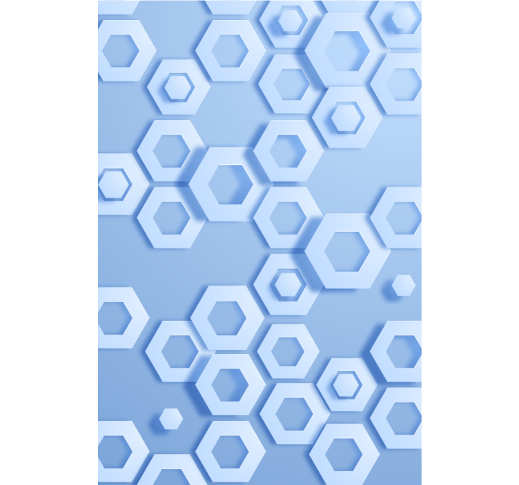 Papier peint formes géométriques motif hexagonal bleu - TenStickers