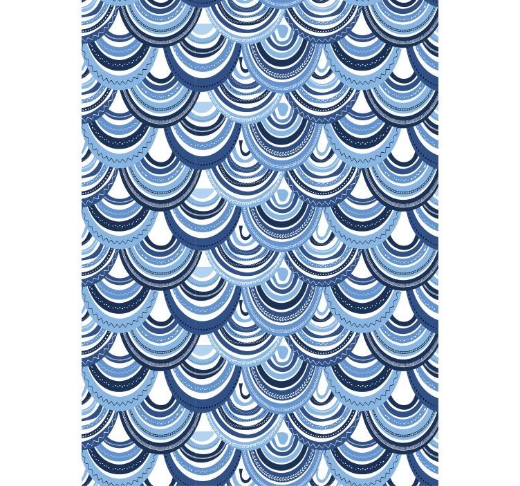 Papier peint formes géométriques motif vagues - TenStickers