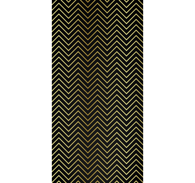 Papier peint formes géométriques motif chevron doré - TenStickers
