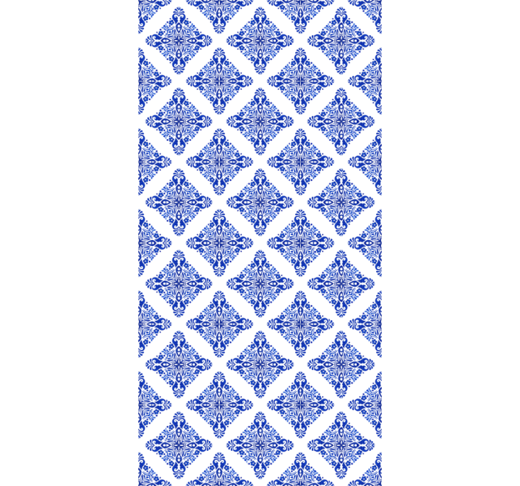 Papier peint carreaux de ciment bleu à motifs - TenStickers