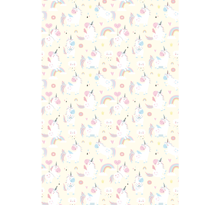Papier peint chambre enfant licornes au pays des merveilles - TenStickers