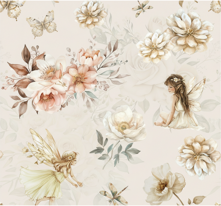 Papier peint salon fée pastel douce - TenStickers