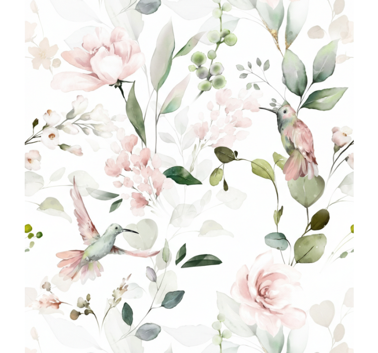 Papier peint salon oiseau pastel doux - TenStickers