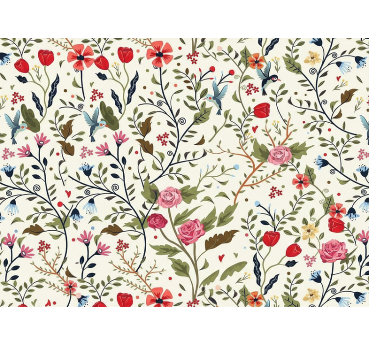 Papier peint salon fresque jardin enchanté - TenStickers