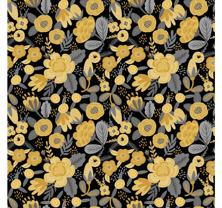 Papier peint couloir motif botanique jaune - TenStickers