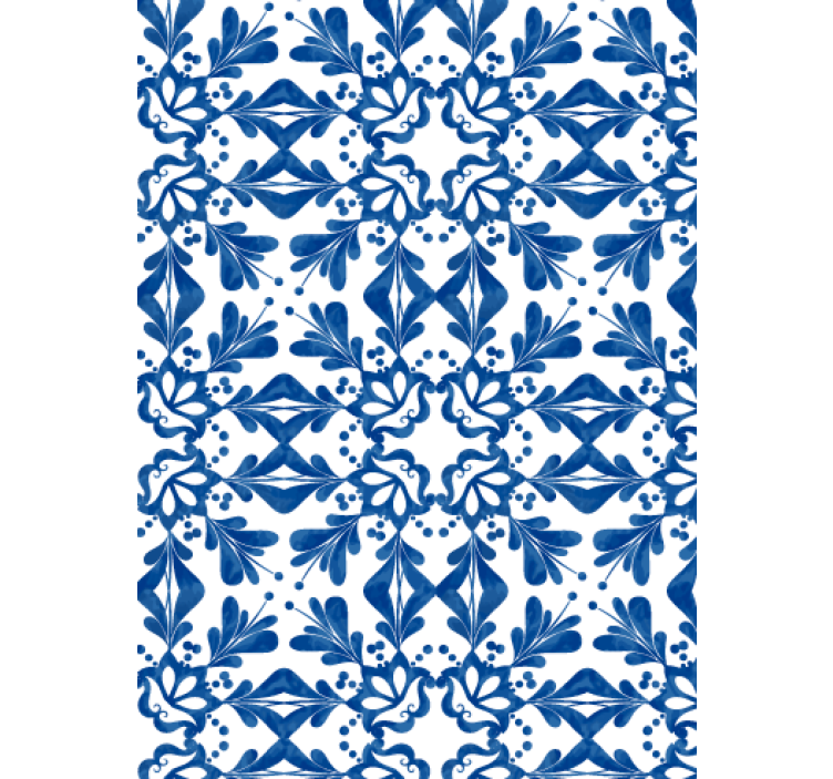 Papier peint salon motif vintage bleu - TenStickers