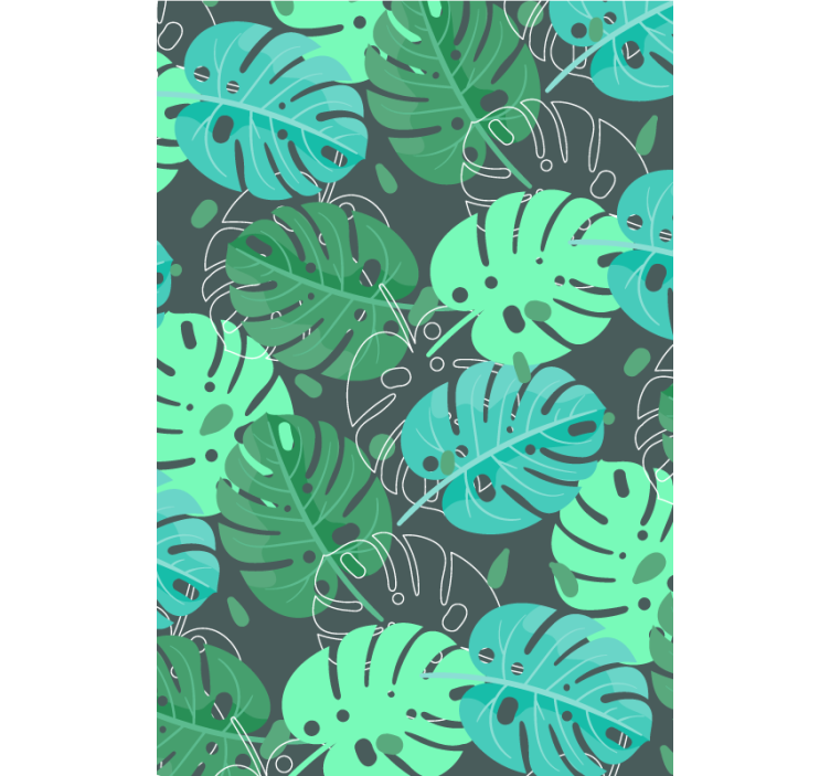Papier peint salon motif feuilles tropicales - TenStickers