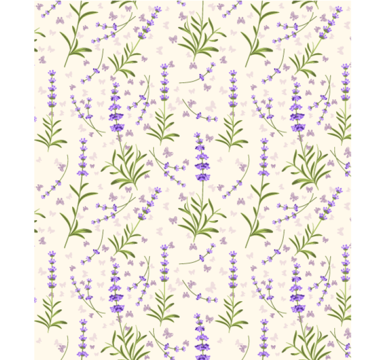 Papier peint salon motif floral lavande - TenStickers