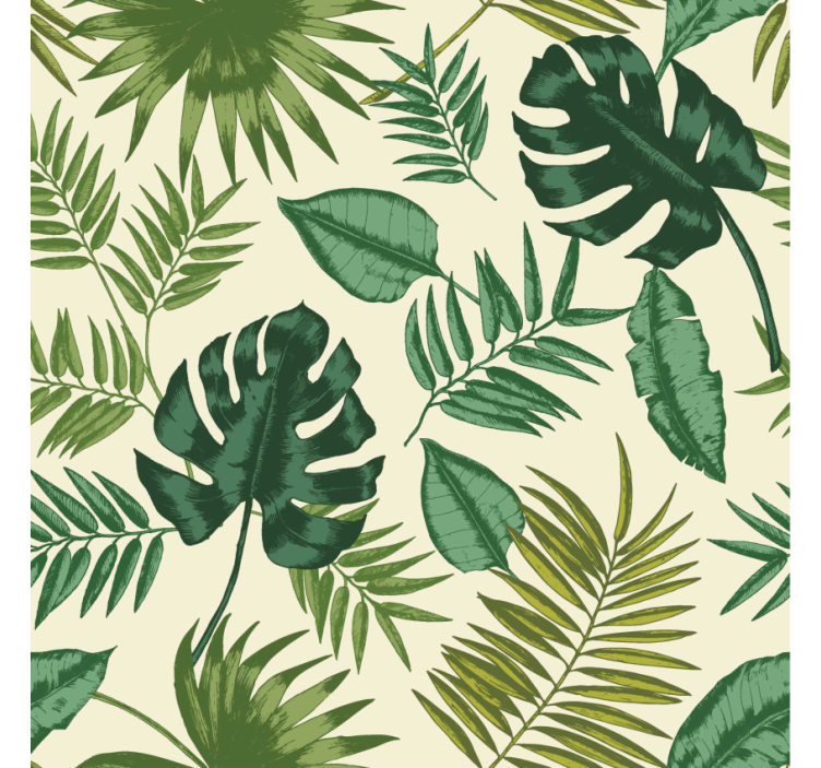 Papier peint salon motif tropical feuillu - TenStickers