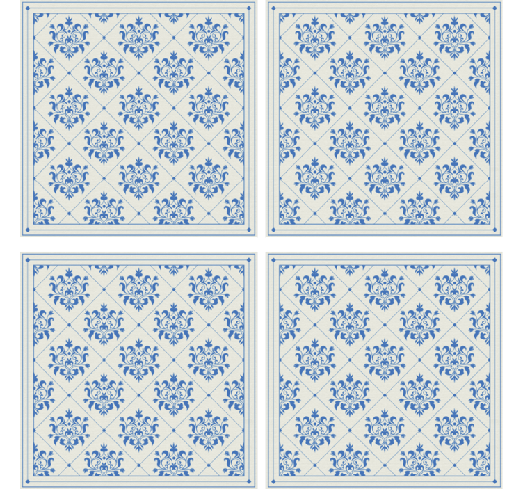 Papier peint carreaux de ciment motif floral vintage - TenStickers