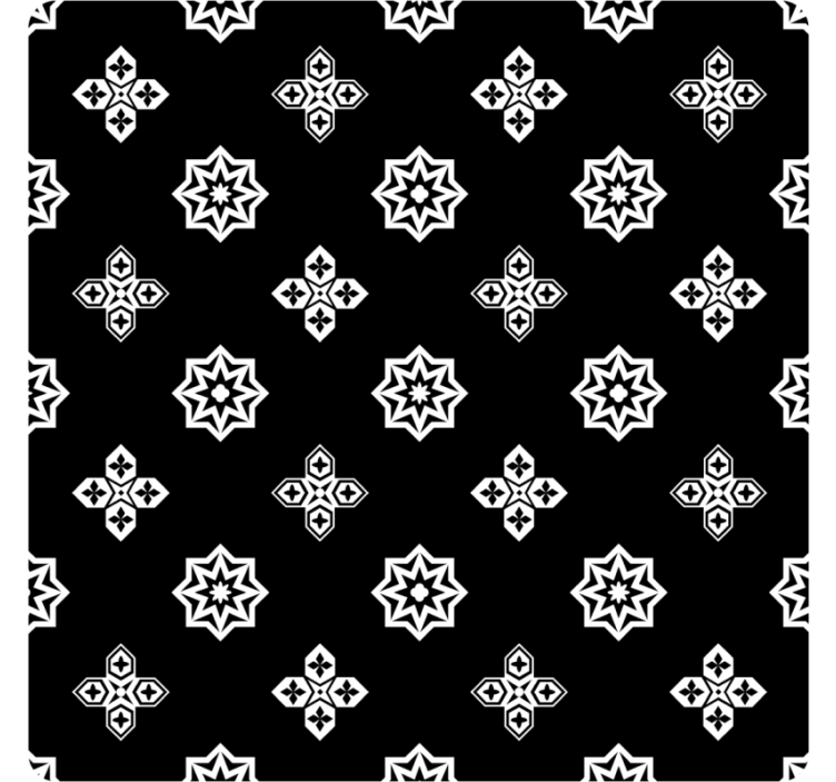 Papier peint carreaux de ciment motif vintage noir et blanc - TenStickers